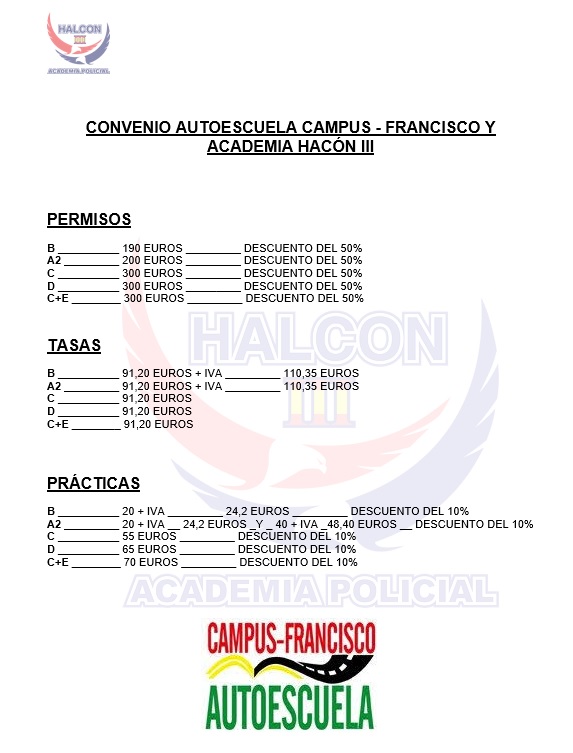 Convenio con la Autoescuela Campus Francisco