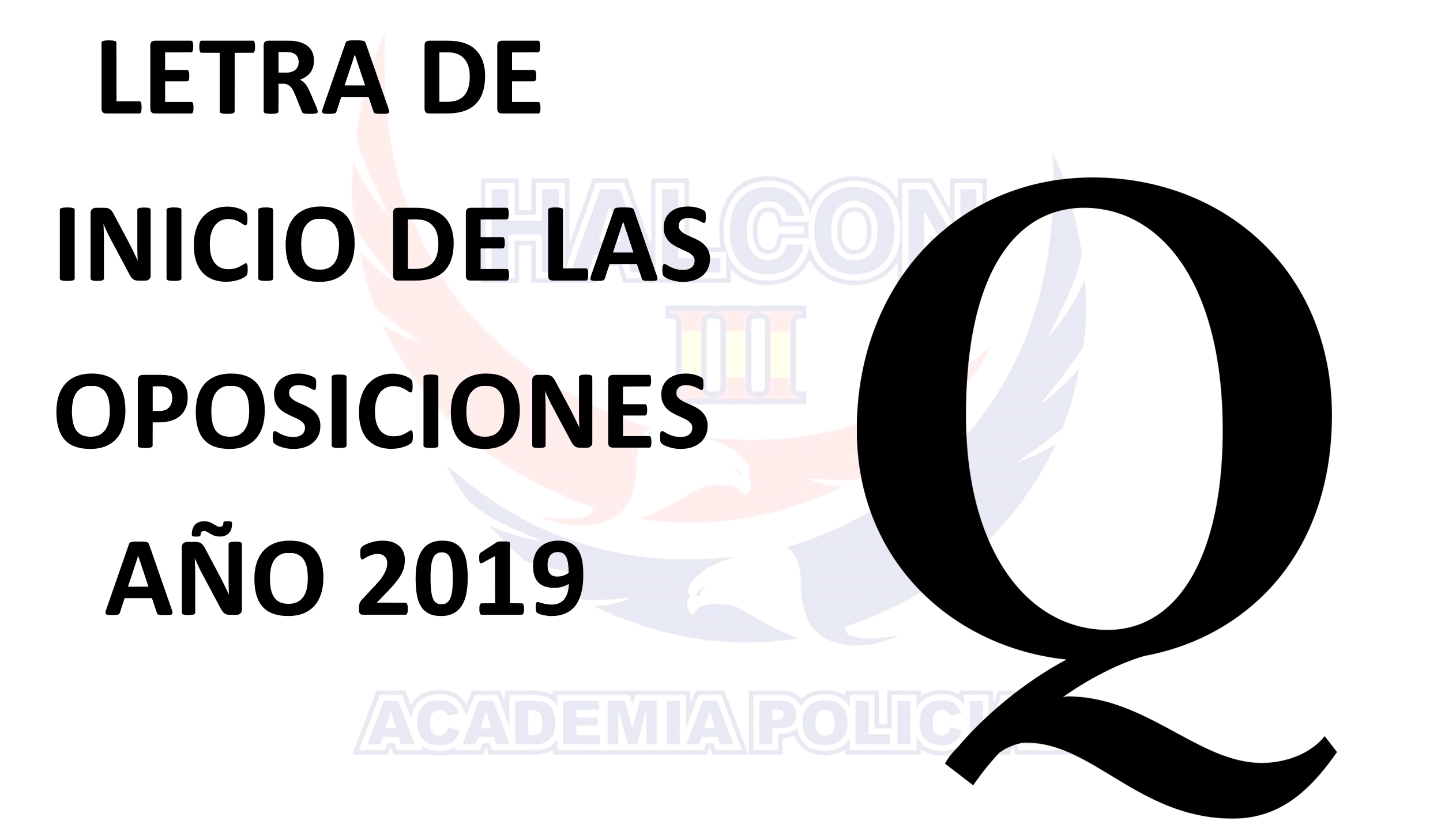 Letra oposiciones año 2019